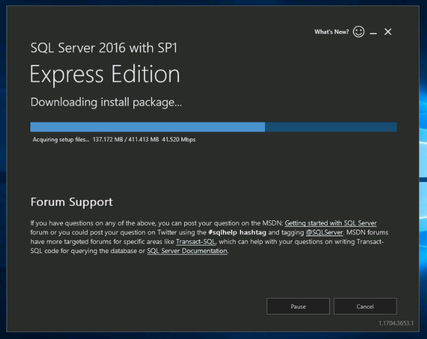 accessing sql server 2016 express addition after install